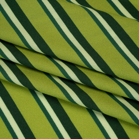 Mood Exclusive Green Seeing Stripes Viscose Crepe
