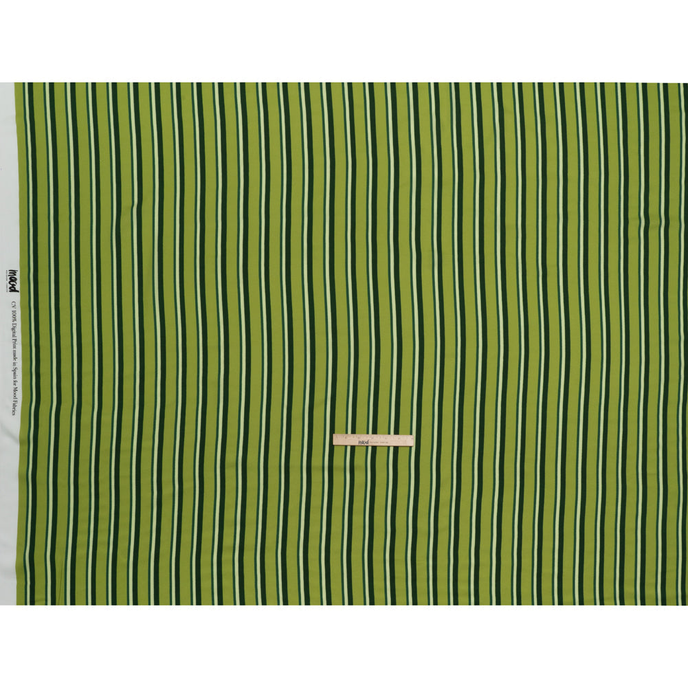 Mood Exclusive Green Seeing Stripes Viscose Crepe