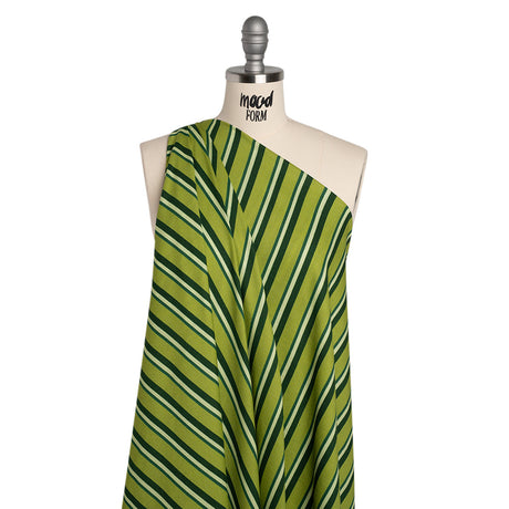 Mood Exclusive Green Seeing Stripes Viscose Crepe