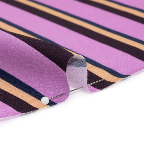 Mood Exclusive Purple Seeing Stripes Viscose Crepe