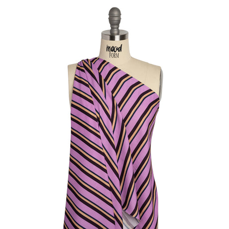 Mood Exclusive Purple Seeing Stripes Viscose Crepe