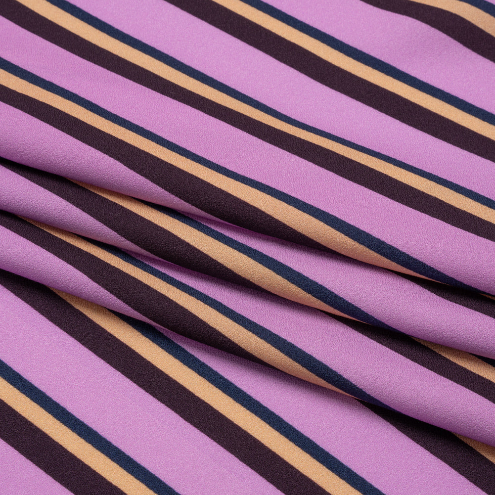 Mood Exclusive Purple Seeing Stripes Viscose Crepe