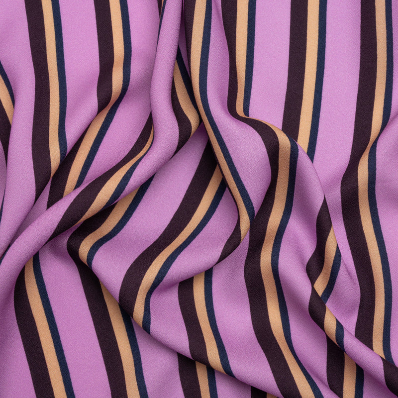 Mood Exclusive Purple Seeing Stripes Viscose Crepe