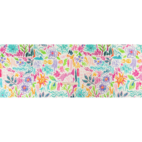 Stretch Cotton Canvas Print - White and Rainbow Crayon Flowers - Mood Exclusive Inner Child