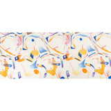 Stretch Cotton Canvas Print - White, Blue and Orange Abstract - Mood Exclusive Kandinsky Craze
