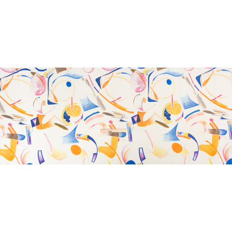 Stretch Cotton Canvas Print - White, Blue and Orange Abstract - Mood Exclusive Kandinsky Craze