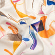 Stretch Cotton Canvas Print - White, Blue and Orange Abstract - Mood Exclusive Kandinsky Craze