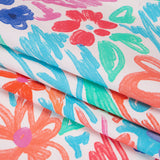 Stretch Cotton Canvas Print - Blue, Green and Pink Floral - Mood Exclusive Downright Dandy