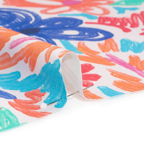 Stretch Cotton Canvas Print - Blue, Green and Pink Floral - Mood Exclusive Downright Dandy