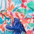 Stretch Cotton Canvas Print - Blue, Green and Pink Floral - Mood Exclusive Downright Dandy