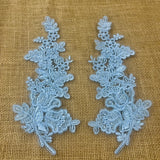 Beaded Corded Floral Lace Applique 100% Polyester Net Mesh