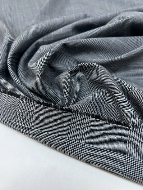 Stretch Checked Suiting Fabric