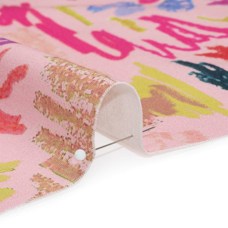 Stretch Cotton Canvas Print - Pink and Rainbow Crayon Flowers - Mood Exclusive Inner Child
