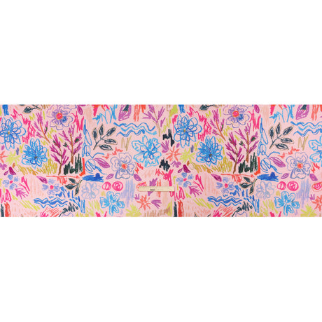 Stretch Cotton Canvas Print - Pink and Rainbow Crayon Flowers - Mood Exclusive Inner Child
