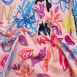 Stretch Cotton Canvas Print - Pink and Rainbow Crayon Flowers - Mood Exclusive Inner Child