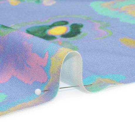 Stretch Cotton Canvas Print - Blue and Yellow Painterly Floral - Mood Exclusive Step One