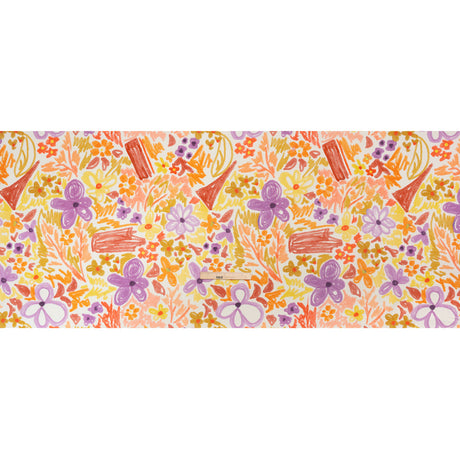 Stretch Cotton Canvas Print - Purple, Orange and Yellow Floral - Mood Exclusive Downright Dandy
