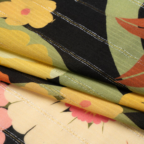 Mood Exclusive Black Park Bench Metallic Pinstriped Viscose Dobby