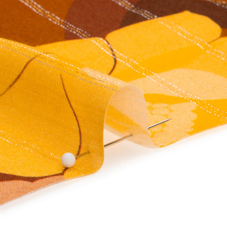 Mood Exclusive Brown Park Bench Metallic Pinstriped Viscose Dobby