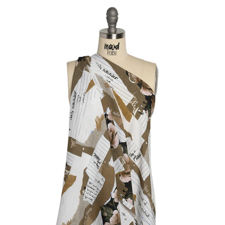 Sustainable Viscose Crepe Print - Beige Note Patchwork - Mood Exclusive Scraps of Self