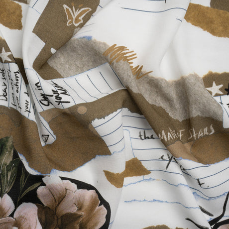 Sustainable Viscose Crepe Print - Beige Note Patchwork - Mood Exclusive Scraps of Self