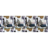 Sustainable Viscose Crepe Print - Beige and Dusty Blue Scrapbook Patchwork - Mood Exclusive Poetics of Love