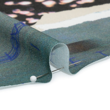 Sustainable Viscose Crepe Print - Dark Gray and Lavender Torn Photos Collage - Mood Exclusive What About Always