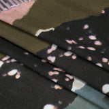 Sustainable Viscose Crepe Print - Dark Gray and Lavender Torn Photos Collage - Mood Exclusive What About Always