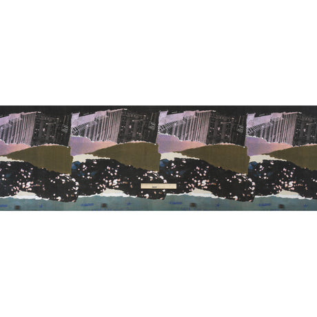 Sustainable Viscose Crepe Print - Dark Gray and Lavender Torn Photos Collage - Mood Exclusive What About Always