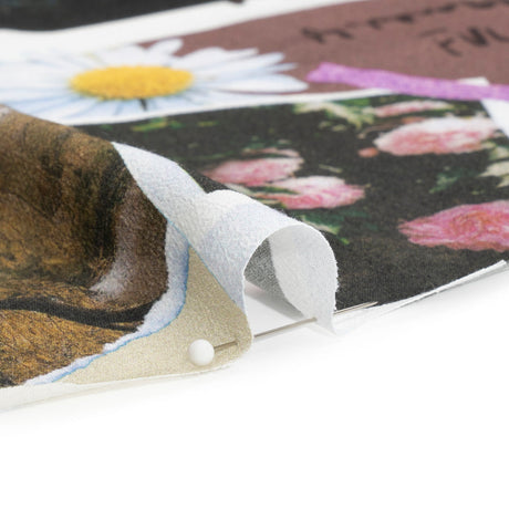 Sustainable Viscose Crepe Print - Mauve and Beige Photo Scrapbook - Mood Exclusive Sincerely Yours