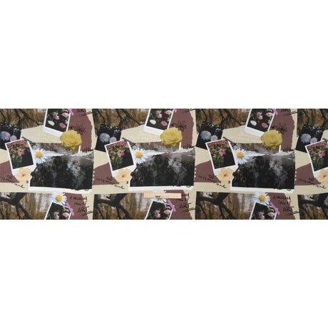 Sustainable Viscose Crepe Print - Mauve and Beige Photo Scrapbook - Mood Exclusive Sincerely Yours