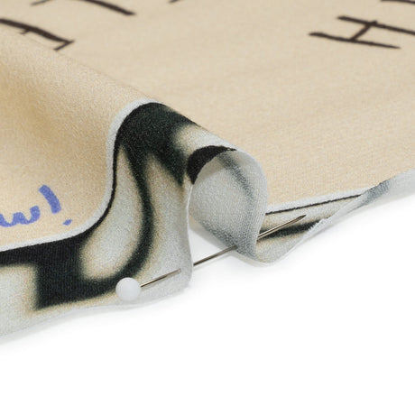 Sustainable Viscose Crepe Print - Beige Scrapbook Notes - Mood Exclusive Always Forward