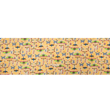 Sustainable Viscose Woven Print - Yellow and Rainbow Insects - Mood Exclusive Picnic Guests