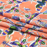 Sustainable Viscose Woven Print - Orange and Rainbow Insects - Mood Exclusive Picnic Guests