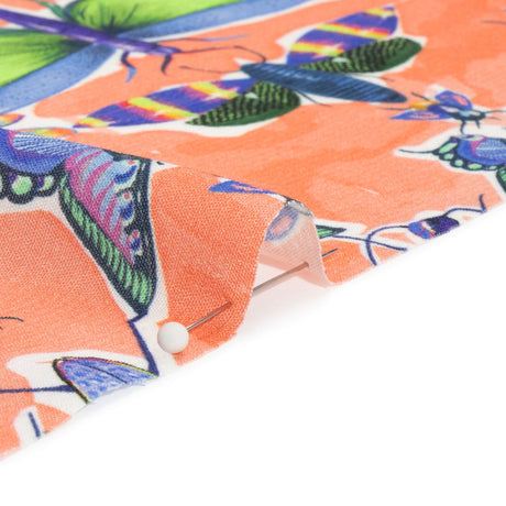Sustainable Viscose Woven Print - Orange and Rainbow Insects - Mood Exclusive Picnic Guests