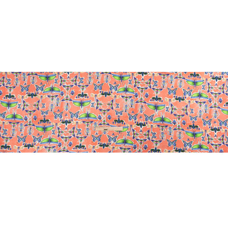 Sustainable Viscose Woven Print - Orange and Rainbow Insects - Mood Exclusive Picnic Guests
