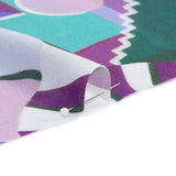 Sustainable Viscose Woven Print - Purple, Teal and Blue Mushrooms and Abstract - Mood Exclusive Mid Mod Mushroom