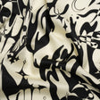 Sustainable and Recycled Viscose Satin Print - Cream and Black Abstract and Stars - Mood Exclusive Cosmic Chaos