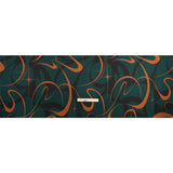 Sustainable and Recycled Viscose Satin Print - Forest Green and Orange Swirling Abstract - Mood Exclusive Atmospheric Adventure