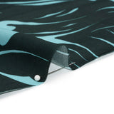 Sustainable and Recycled Viscose Satin Print - Sky Blue and Navy Swirls and Stars - Mood Exclusive Vincent's Hope