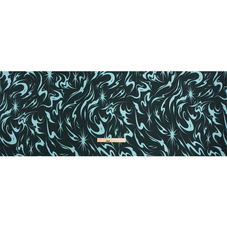 Sustainable and Recycled Viscose Satin Print - Sky Blue and Navy Swirls and Stars - Mood Exclusive Vincent's Hope