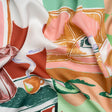 Sustainable and Recycled Viscose Satin Print - Green, Orange and Red Simple Scenes Patchwork - Mood Exclusive Perk Up