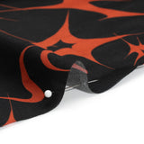 Sustainable and Recycled Viscose Satin Print - Black and Red Abstracting Stars - Mood Exclusive Speed of Light