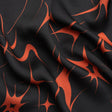 Sustainable and Recycled Viscose Satin Print - Black and Red Abstracting Stars - Mood Exclusive Speed of Light