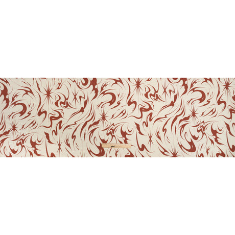 Sustainable and Recycled Viscose Satin Print - Red and Cream Swirls and Stars - Mood Exclusive Vincent's Hope