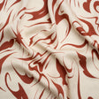 Sustainable and Recycled Viscose Satin Print - Red and Cream Swirls and Stars - Mood Exclusive Vincent's Hope