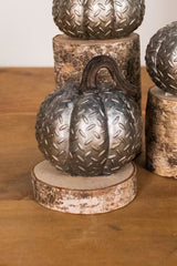 4.5” Resin Galvanized Look Pumpkin