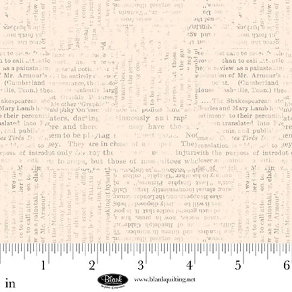 Cotton Newspaper Print Fabric Parchment 44/45"