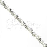 6Mm 2 Ply Twist Cords - 25 Yards (White/Silver)