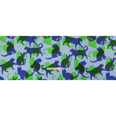 Mood Exclusive Blue Lazy Caturday Viscose Crepe
